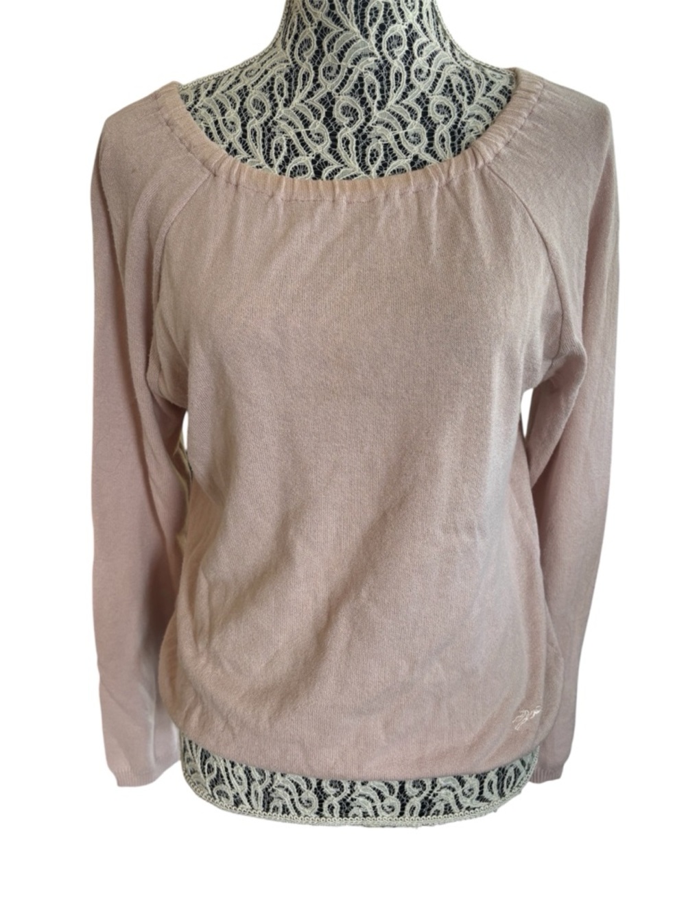 Longchamp Pale Pink Scoop Neck Knit Sweater